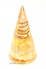 Yellow Aventurine Conical Pyramid W/ Crystal Wire Wrap Point Orgone Pyramid