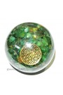 Green Aven Orgone Sphere w/ Flower of Life
