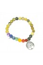 Serpentine Beads 8 MM Chakra Healing W/ TOL Charms Gemstone Bracelet