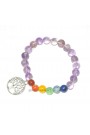 Amethyst Beads 8 MM Chakra Healing W/ TOL Charms Gemstone Bracelet