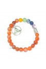 Carnelian  Beads 8 MM Chakra Healing W/ Buddha Head Charms Gemstone Bracelet