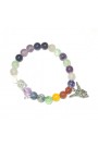 Flourite Beads 8 MM Chakra Healing W/ Buddha Head Charms Gemstone Bracelet
