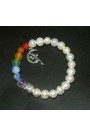 Pearl Beads 8 MM Chakra Healing W/ Buddha Head Charms Gemstone Bracelet