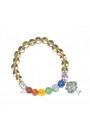 Smoky Quartz Beads 8 MM Chakra Healing W/ Buddha Head Charms Gemstone Bracelet 