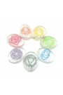 7 Chakra Engraved Reiki Healing Crystal Oval Colourful Set
