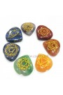 7 Chakra Engraved Reiki Healing Heart Set